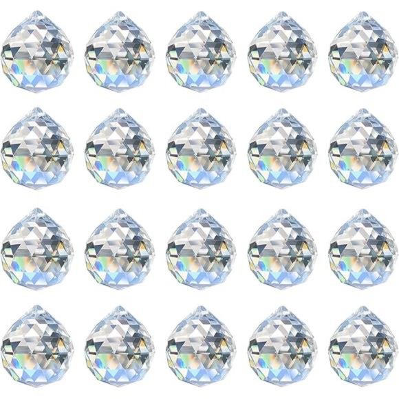 20 Pack Crystal Ball 0.8"/20mm Prism Sun Shine Catcher Rainbow Pendants Maker - Picture 7 of 7